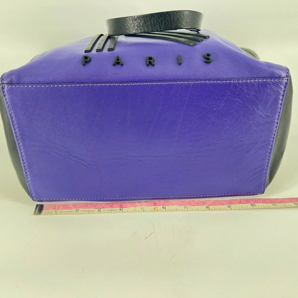 Kenzo Paris Purple and Black‎ K Logo Leather Tote Bag Shoulder Handbag Women's